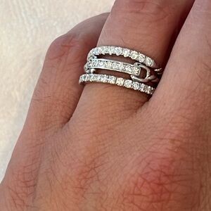 DY Petite Pave Bar Ring w/ Diamonds